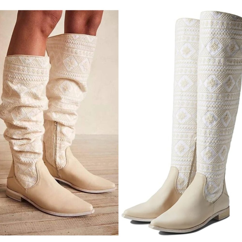 Free People Bren Textile Slouch Boots